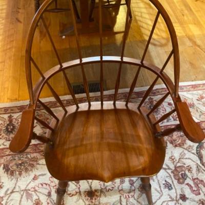 197: Bartley  Cherry Table with 6 Windsor Style Chairs 