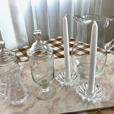 #248    GROUP OF CLEAR GLASS 6 PCS.