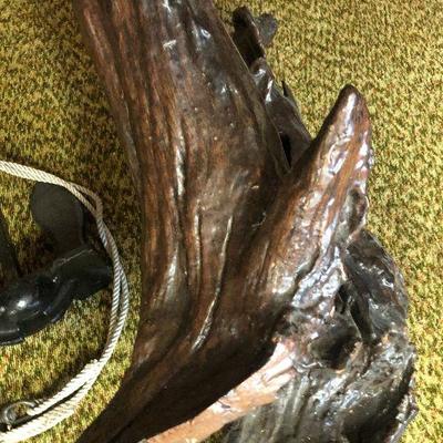 F49: Anchor and Epoxied Driftwood Nautical Decor