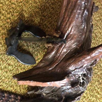 F49: Anchor and Epoxied Driftwood Nautical Decor