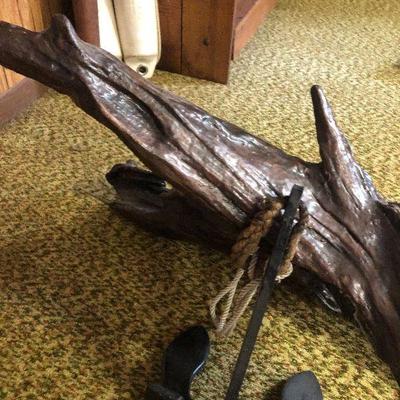 F49: Anchor and Epoxied Driftwood Nautical Decor
