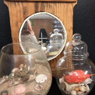 F56: Captains Quarters Mirror and Seashell Vases