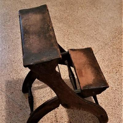 Lot #172  Antique Folding Library Steps - Foot stool