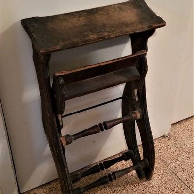 Lot #172  Antique Folding Library Steps - Foot stool