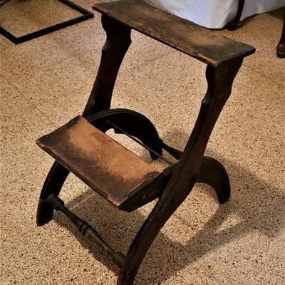 Lot #172  Antique Folding Library Steps - Foot stool
