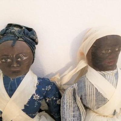 Lot #178  Lot of Two collectible Black Americana Cloth Dolls