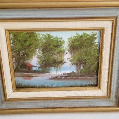 Lot #180  3 Small Primitive Original Paintings on Board