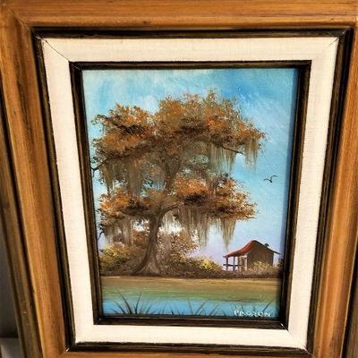 Lot #180  3 Small Primitive Original Paintings on Board