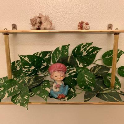 #273  GLASS 2 TIER WALL SHELF