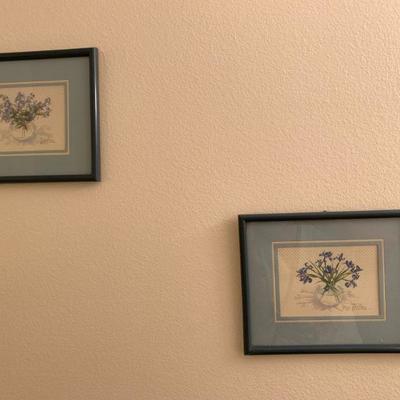 #274     PAIR OF DECORATIVE FLORAL PRINTS