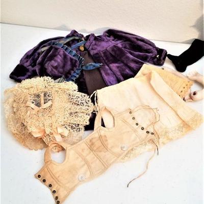 Lot #184  Antique Victorian Doll and Clothing Lot - sweet