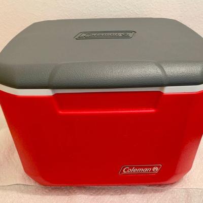 #275   RED COLEMAN COOLER & FOLDING CHAIR