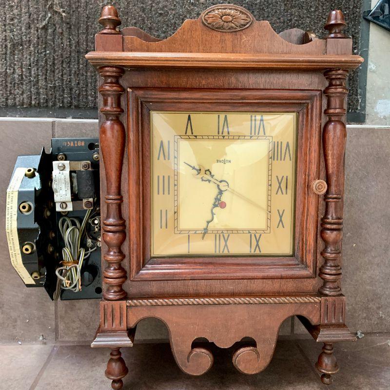 276 ANTIQUE DOOR BELL CLOCK 2/CHIMES