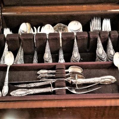 Lot #185   Large Set of Towle "King Richard" Sterling Flatware - Service for 12