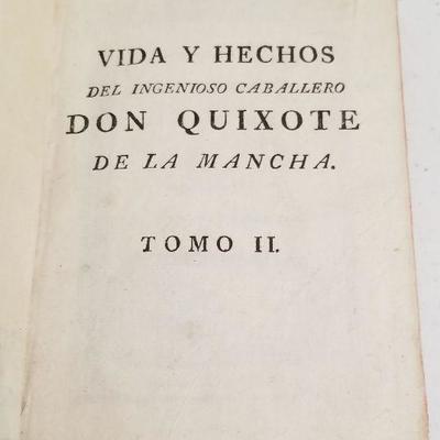 Lot #186  Rare Two Volume Leather Bound Set - Don Quixote - published in Spain in 1808.