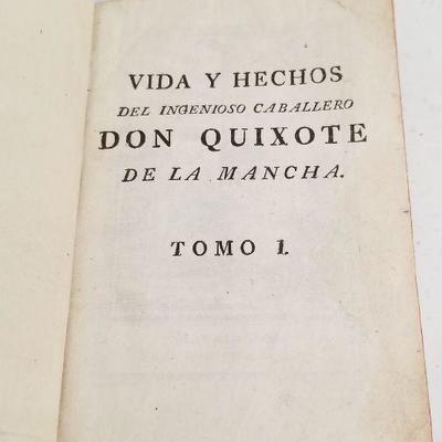 Lot #186  Rare Two Volume Leather Bound Set - Don Quixote - published in Spain in 1808.