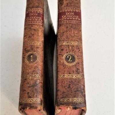 Lot #186  Rare Two Volume Leather Bound Set - Don Quixote - published in Spain in 1808.