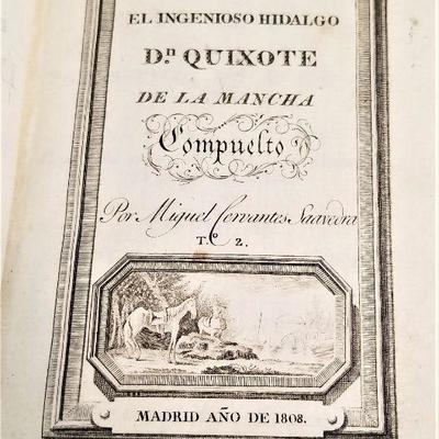 Lot #186  Rare Two Volume Leather Bound Set - Don Quixote - published in Spain in 1808.