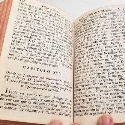 Lot #186  Rare Two Volume Leather Bound Set - Don Quixote - published in Spain in 1808.