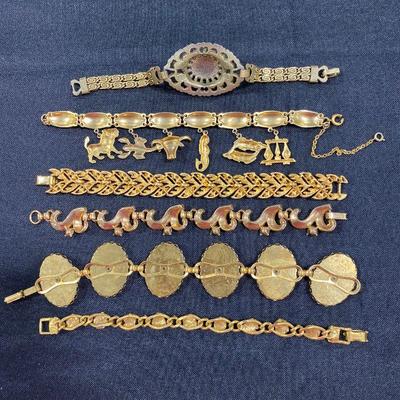 1.84. Seventeen Gold-Tone Bracelets