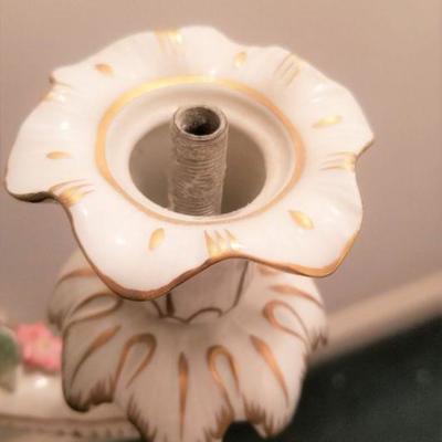 Lot #192  Vintage Dresden Wall Sconce - can be electrified - good condition
