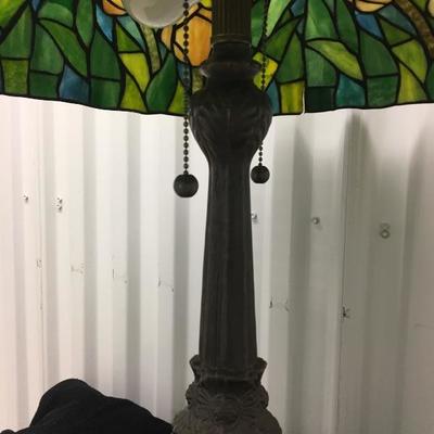 Vintage Tiffany Style Floral Stained Glass Lamp
