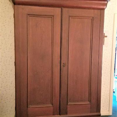 Lot #194  Massive Antique Armoire - Shelves!