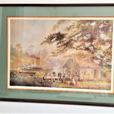 Lot #195  Robert Rucker Signed/numbered print - Paddle wheeler on the Bayou