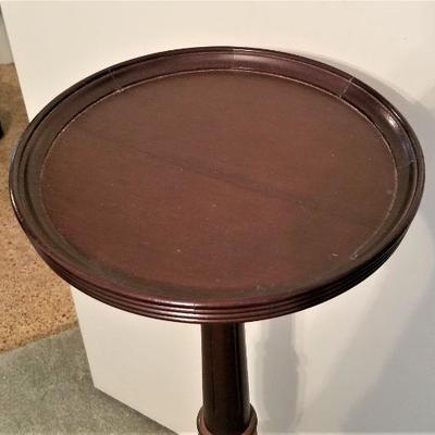 Lot #197  Contemporary Fern/Candle Stand - 3 leg table - Cherry finish