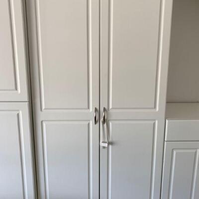 #307    WHITE PLASTIC HOME STORAGE FULL SIZE CABINET 2 DOORS