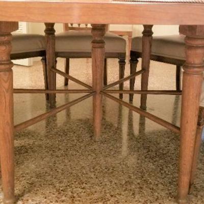 Lot #199  Set of 12 Nice Cane Back Dining Room Chairs with Custom Dining Table