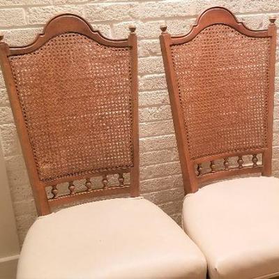 Lot #199  Set of 12 Nice Cane Back Dining Room Chairs with Custom Dining Table
