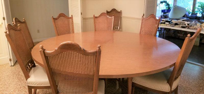 Lot #199 Set of 12 Nice Cane Back Dining Room Chairs with Custom Dining