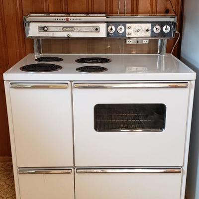 2-55: Vintage General Electric Stove with Roister  