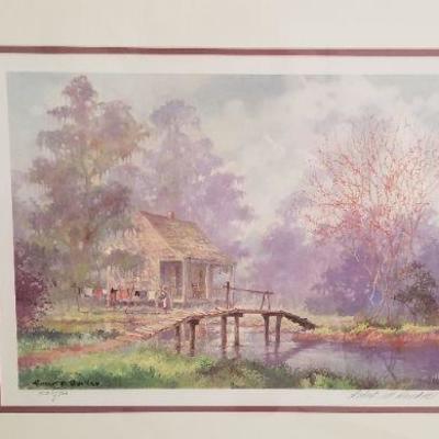 Lot #209  Robert Rucker signed/numbered print - "Bayou Cabin"