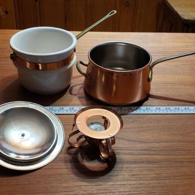 2-75: Vintage Copper Double Broiler 