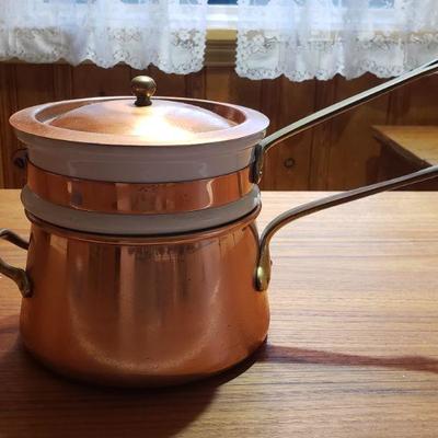 2-75: Vintage Copper Double Broiler 