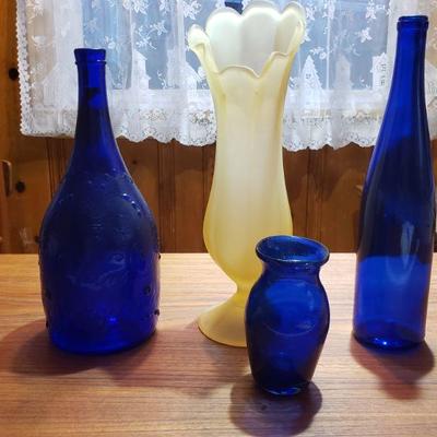 2-87: Blue and Yellow Glass lot