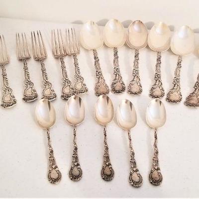 Lot #216  Sterling Silver Lot - 17 pieces - Gorham Greenleaf & Crosby - Engraved