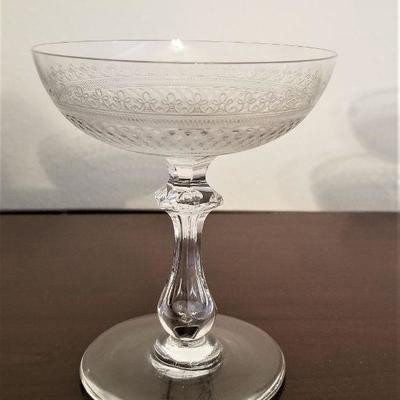 Lot #218  Lot of Antique champagne goblets - etched design