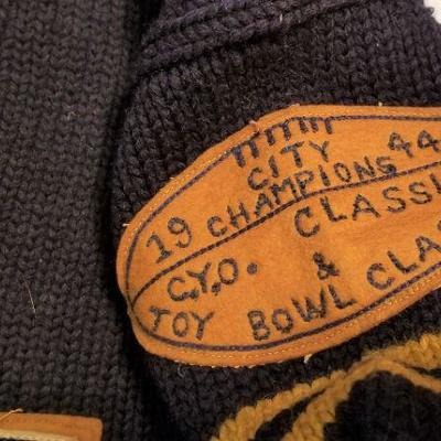Lot #221  Holy Cross High School Letterman's Sweater - FOOTBALL 1944