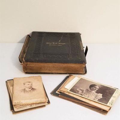 Lot #222  Antique photo Album with many 19th Century Cabinet Card photographs and CDVs