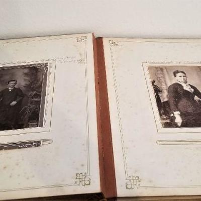 Lot #222  Antique photo Album with many 19th Century Cabinet Card photographs and CDVs