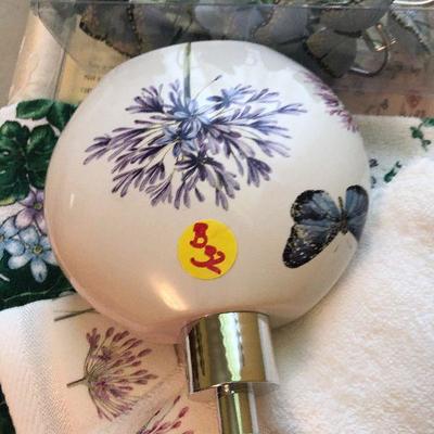 B32: Lenox Butterfly Shower Curtain, Rings, Towels and More