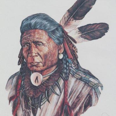 Lot 2-97: Vintage American Indian Fine Art Lithograph SIGNED Gloria West #103/950 {25