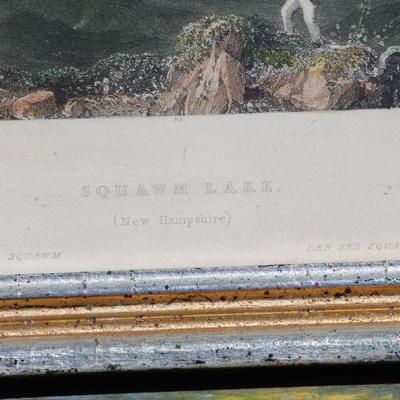 Lot 2-106: Squawk Lake Antique/Vintage Lithograph Scene Framed {10