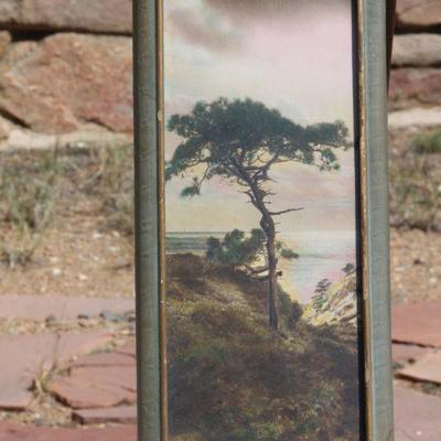 Lot 2-107: Antique Framed Colorful Tree by the Ocean Print {15