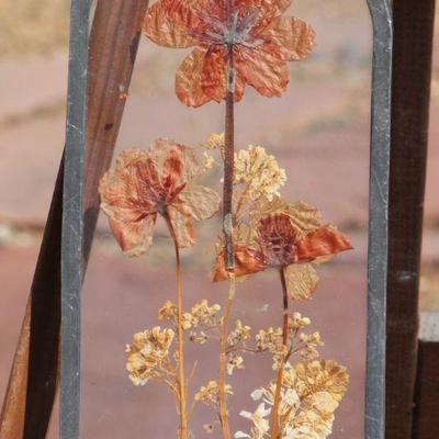 Lot 2-111: Antique/Vintage Glass Framed Flower Study {8.5