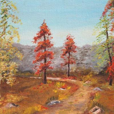 Lot 2-115: Vintage 1971 Oil Painting by J. CAYLOR Fall Scene {16