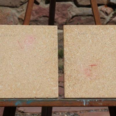 Lot 2-121: (2) Vintage Navajo Sand Paintings of Boy and Girl {Each is 8